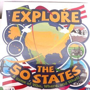 Explore The  50 States Board Gane  Game  OF Who, Where And  What  New Made USA